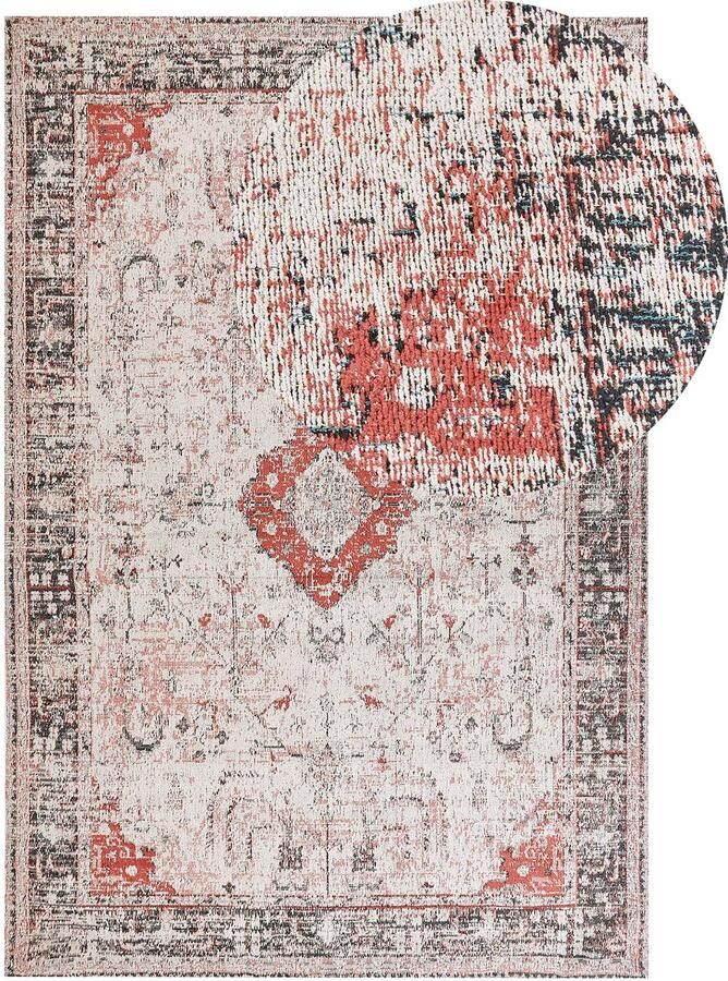 Beliani ATTERA Laagpolig vloerkleed Rood 160 x 230 cm Katoen