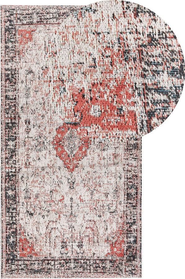 Beliani ATTERA Laagpolig vloerkleed Rood 80 x 150 cm Katoen