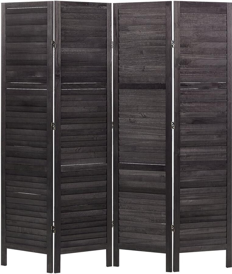 Beliani Roomdivider met 4 panelen AVENES Donkerbruin 163 cm 170 cm