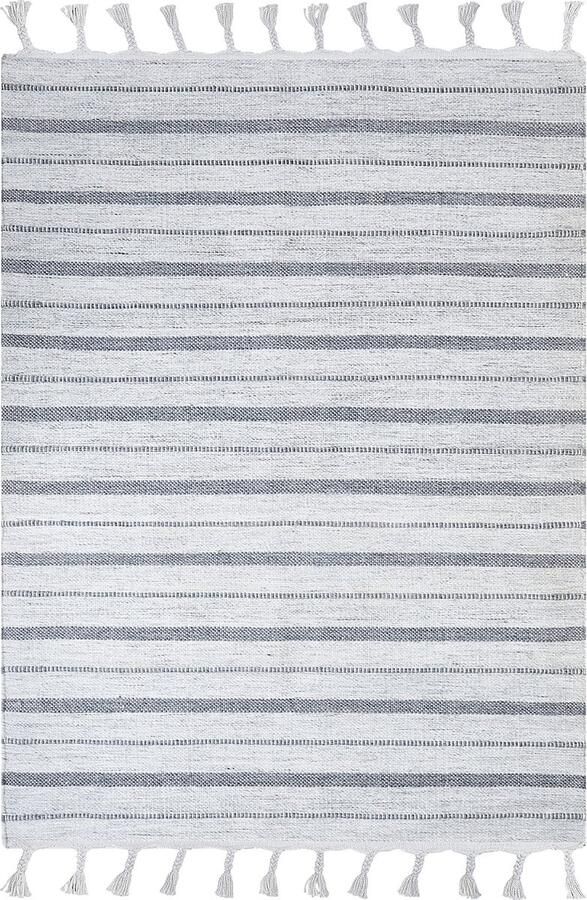 Beliani BADEMLI Vloerkleed Gebroken wit 140 x 200 cm Synthetisch materiaal