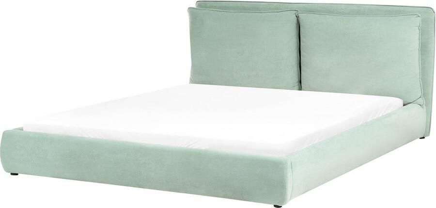 Beliani BAJONNA Tweepersoonsbed Mintgroen 180 x 200 cm Stof