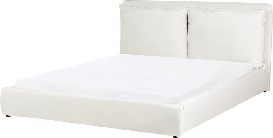 Beliani BAJONNA Waterbed Off-white 160 x 200 cm Stof