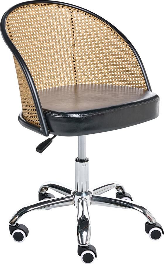 Beliani BALTIMORE Bureaustoel Zwart Kunstleer