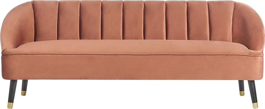 Beliani Bank ALSVAG Fluweel Goudbruin 3-zitter