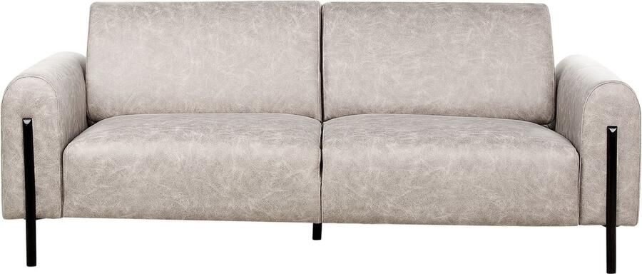 Beliani ASKIM Driezitsbank Lichtgrijs Polyester