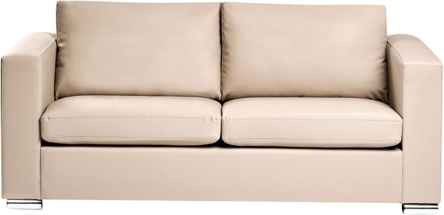 Beliani Bank HELSINKI Leer Beige 3-zitter