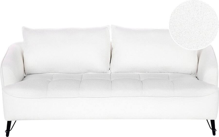 Beliani Bank HOBRO Bouclé Wit 3-zitter