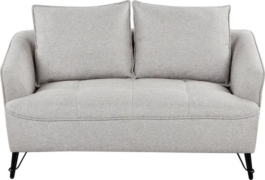 Beliani Bank HOBRO Stof Grijs 2-zitter