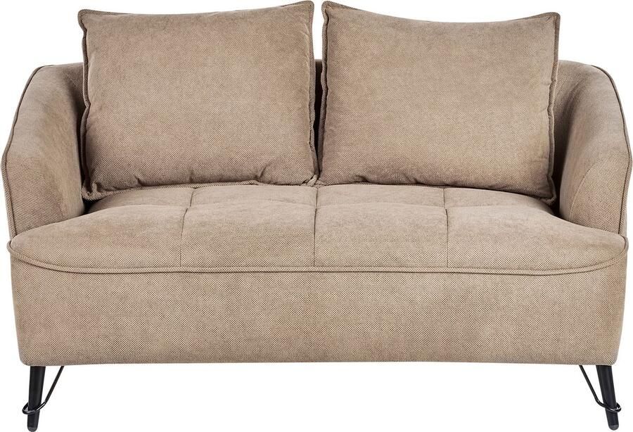 Beliani Bank HOBRO Stof Lichtbruin 2-zitter