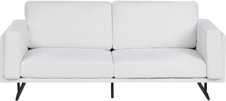 Beliani Driezitsbank stof wit IDRE