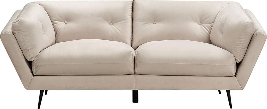 Beliani Bank LENVIK Fluweel Beige 3-zitter