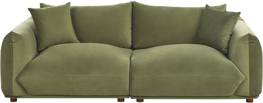 Beliani LUVOS Driezitsbank Donkerbruin Fluweel