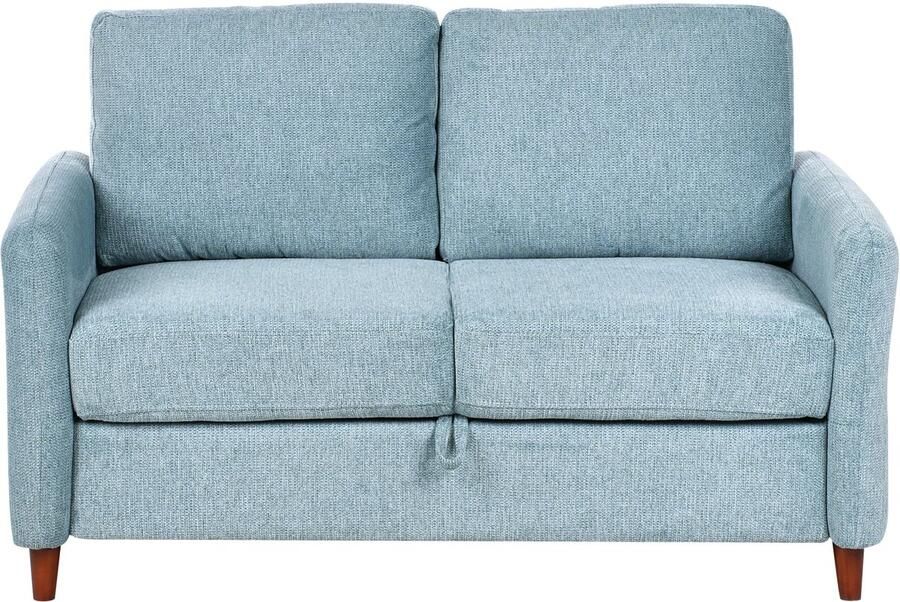 Beliani Bank MARE Stof Blauw met opbergruimte 2-zitter