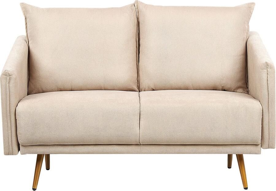 Beliani Bank MAURA Fluweel Beige 2-zitter