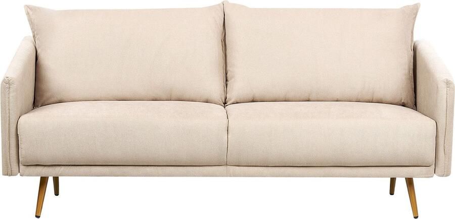 Beliani Bank MAURA Fluweel Beige 3-zitter