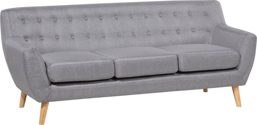 Beliani MOTALA Three Seater Sofa Grijs Polyester