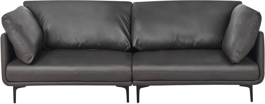 Beliani REVSNES Driezitsbank Zwart Veganistisch eco-leer