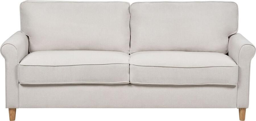 Beliani RONNEBY Driezitsbank Lichtbeige Polyester