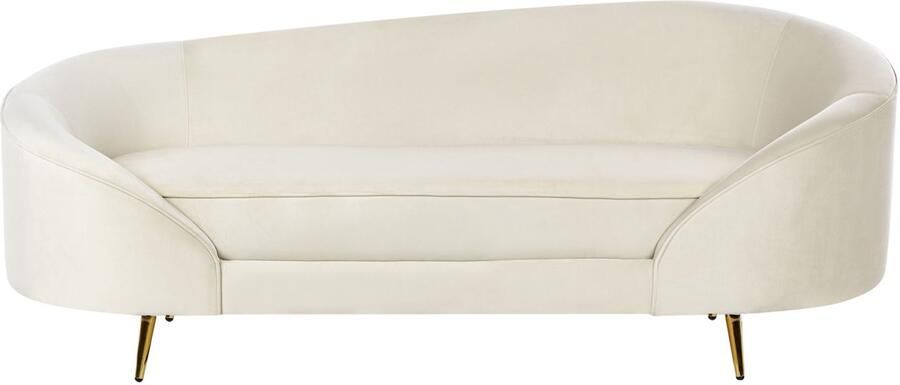 Beliani Bank SAVAR Fluweel Lichtbeige 3-zitter