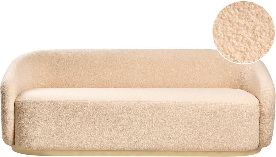 Beliani Bank SIPO Bouclé Beige 2-zitter