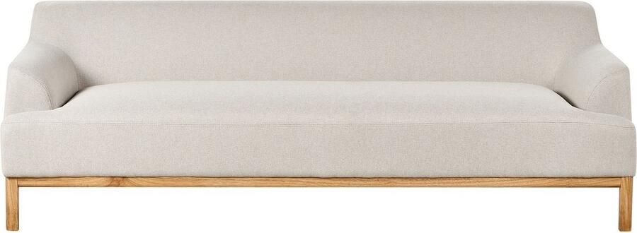 Beliani SOSJO Driezitsbank Lichtbeige Polyester