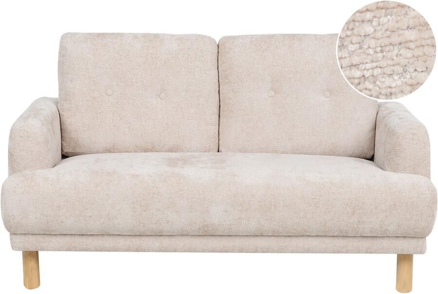 Beliani Bank TUVE Bouclé Beige 2-zitter