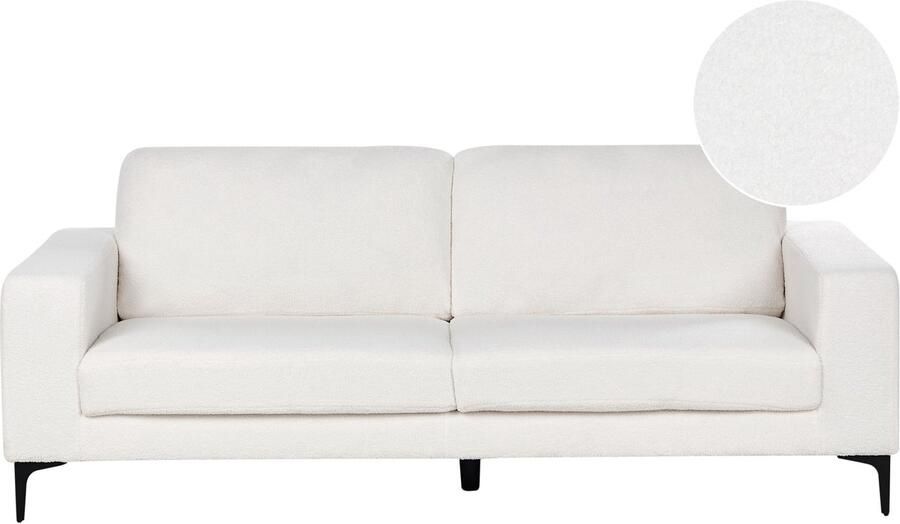Beliani Bank VADSTENA Bouclé Gebroken wit 3-zitter - Foto 2
