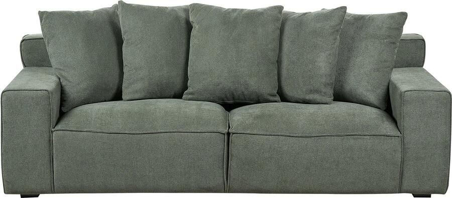 Beliani Bank VISKAN Chenille Donkergroen 3-zitter