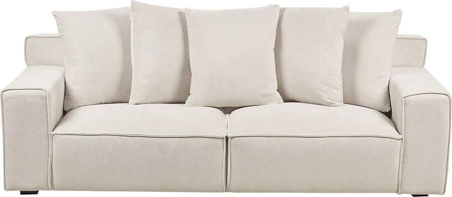 Beliani Bank VISKAN Chenille Gebroken wit 3-zitter