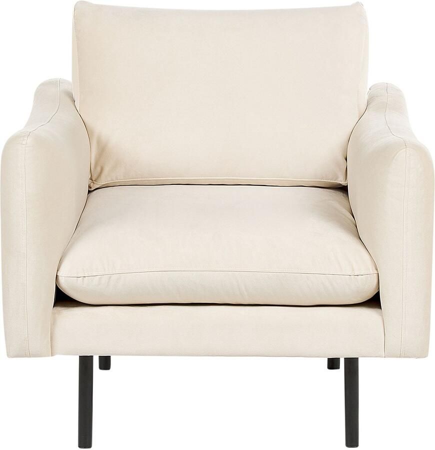 Beliani Bankenset VINTERBRO Fluweel Lichtbeige 4-zitter - Foto 2
