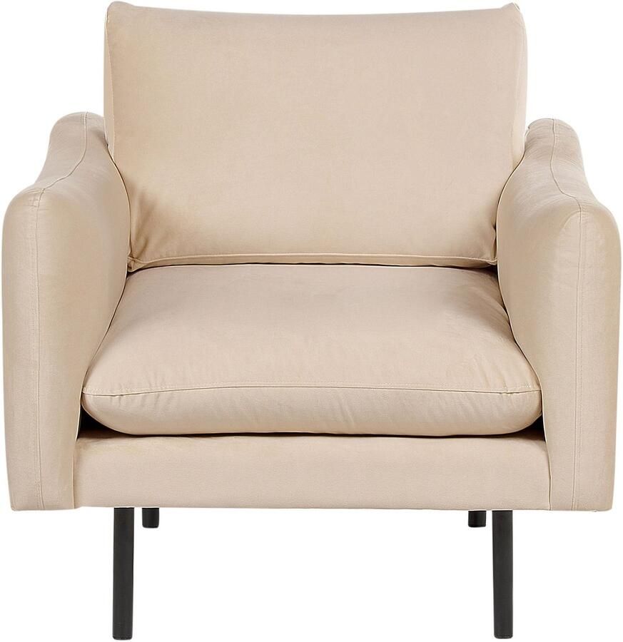 Beliani Bankenset VINTERBRO Fluweel Beige Met ottomaan 5-zitter - Foto 2