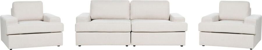 Beliani ALLA Bankenset 5-zits Lichtbeige Polyester