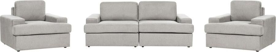 Beliani ALLA Bankenset 5-zits Lichtgrijs Polyester