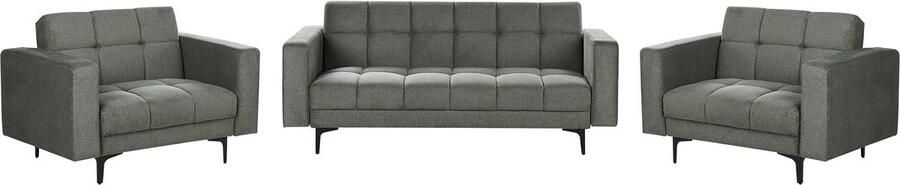 Beliani Bankenset ALNES Stof Donkergroen 5-zitter