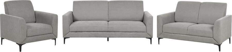 Beliani Bankenset FENES Stof Grijs 6-zitter