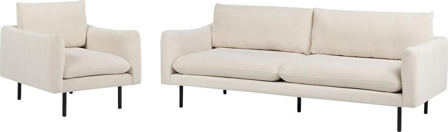 Beliani VINTERBRO Bankenset 4-zits- Lichtbeige Polyester