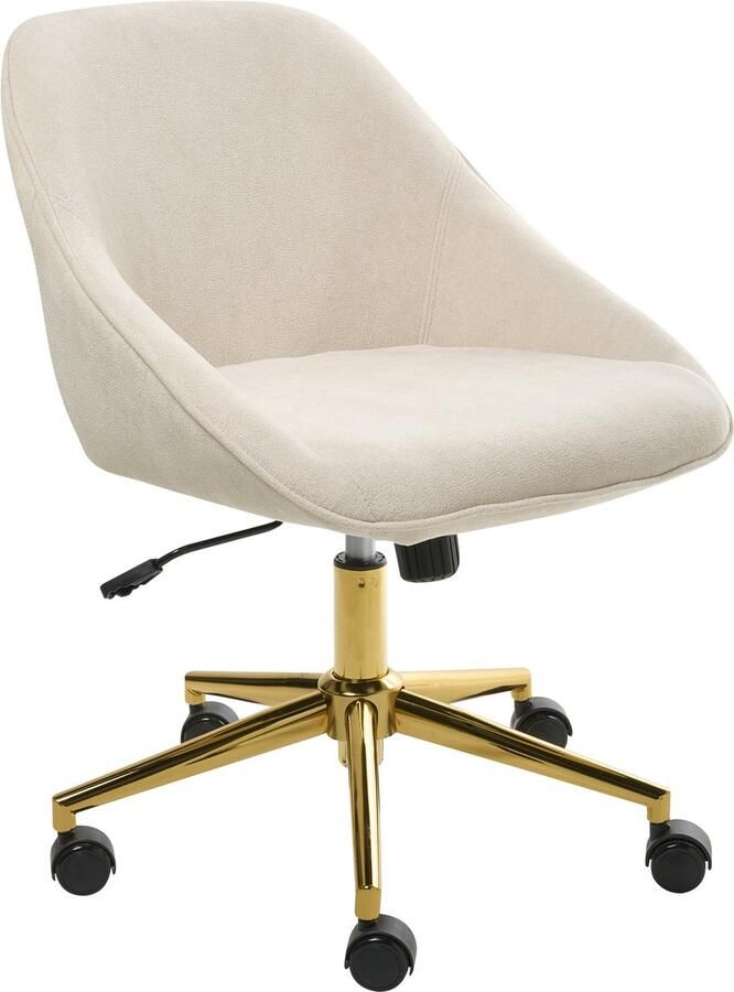 Beliani BARDSDALE Bureaustoel Lichtbeige Fluweel