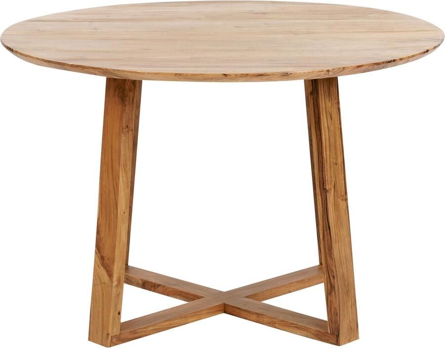 Beliani BARNES Eettafel Lichthout 120 x 120 cm Acaciahout