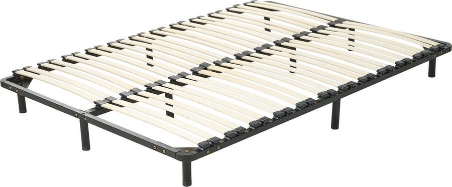 Beliani BASIC Vrijstaande lattenbodem Lichtgrijs 140 x 200 cm Staal