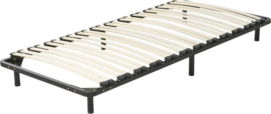 Beliani BASIC Vrijstaande lattenbodem Zwart 90 x 200 cm Staal - Foto 2