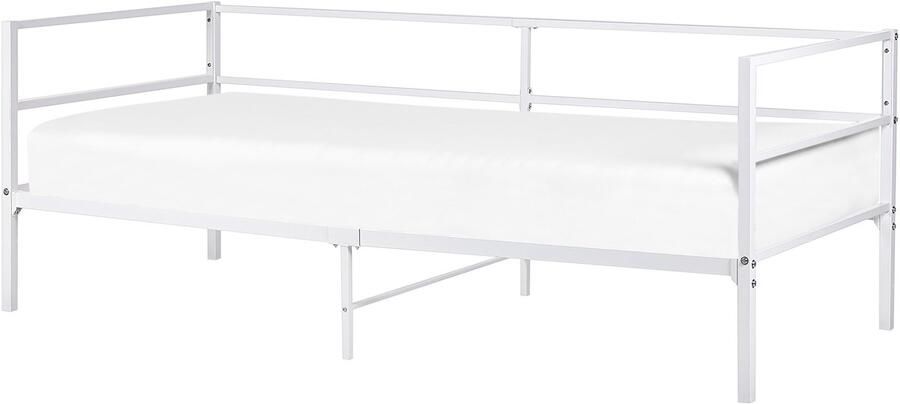 Beliani BATTUT Eenpersoonsbed Wit 90 x 200 cm Metaal