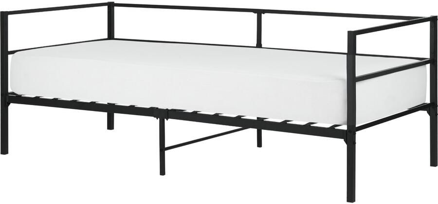 Beliani BATTUT Eenpersoonsbed Zwart 90 x 200 cm Metaal