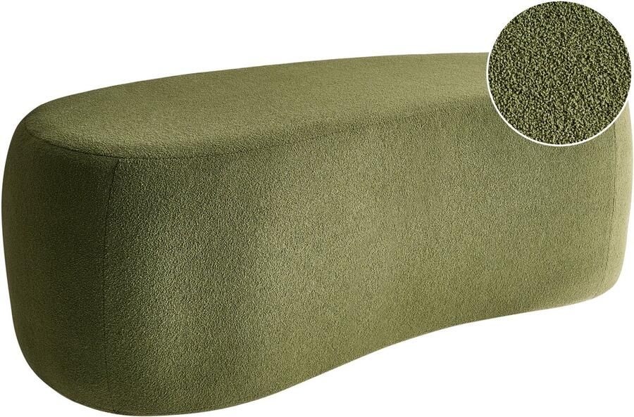 Beliani BAYARD Poef Groen Bouclé