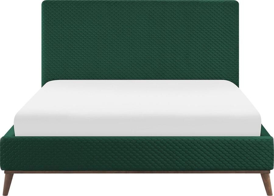 Beliani BAYONNE Tweepersoonsbed Donkergroen 160 x 200 cm Fluweel - Foto 2