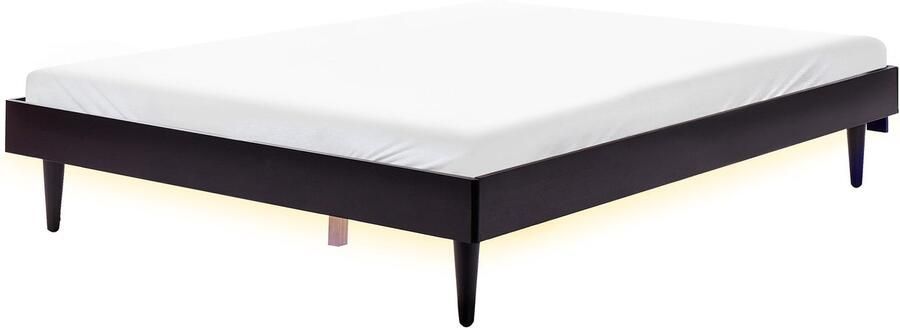 Beliani Bed met LED-verlichting TOUCY 160 x 200 cm Zwart - Foto 2