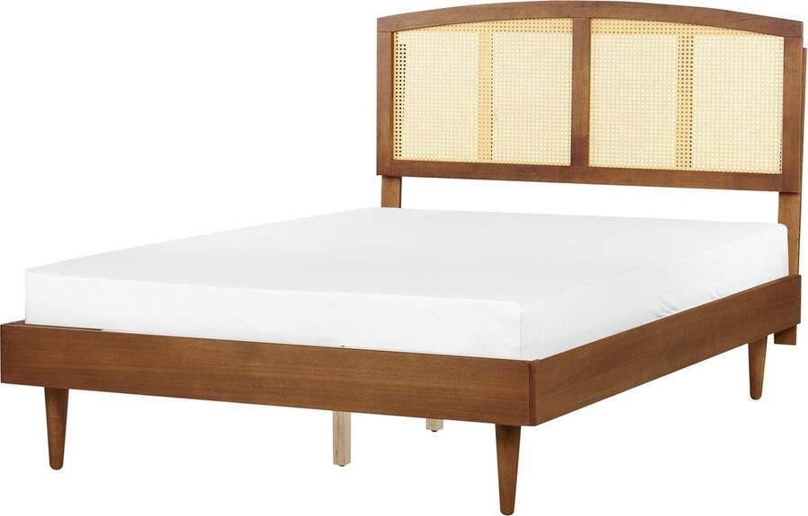 Beliani VARZY Bed Lichtbruin 140 x 200 cm Rubberhout