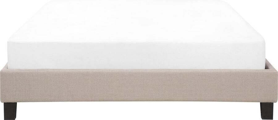 Beliani ROANNE Tweepersoonsbed Beige 140 x 200 cm Polyester