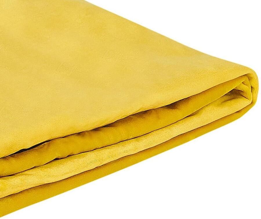 Beliani FITOU Bekleding bed Geel 160 x 200 cm Fluweel