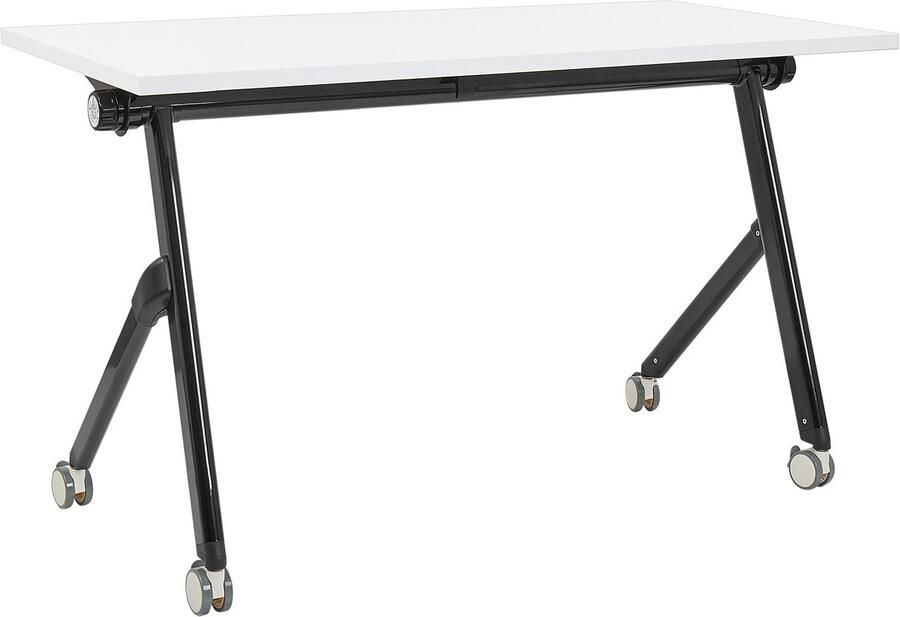 Beliani BENDI Bureau verstelbaar Wit Zwart 120 x 60 cm Metaal