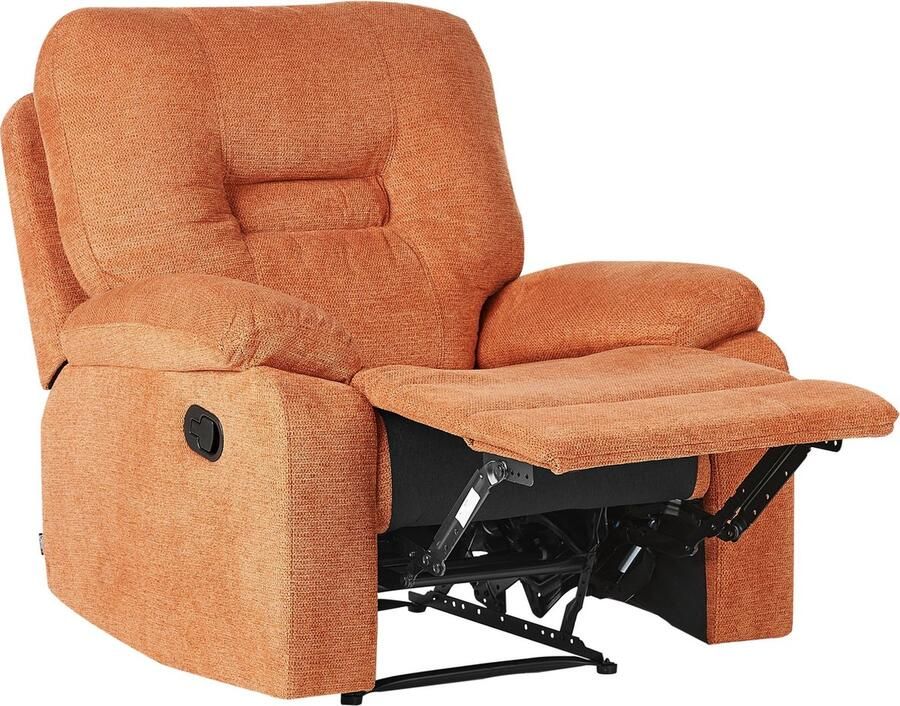 Beliani BERGEN Fauteuil handmatig verstelbaar Oranje Polyester